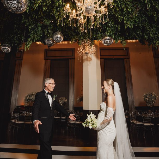 First look de la novia con su papá